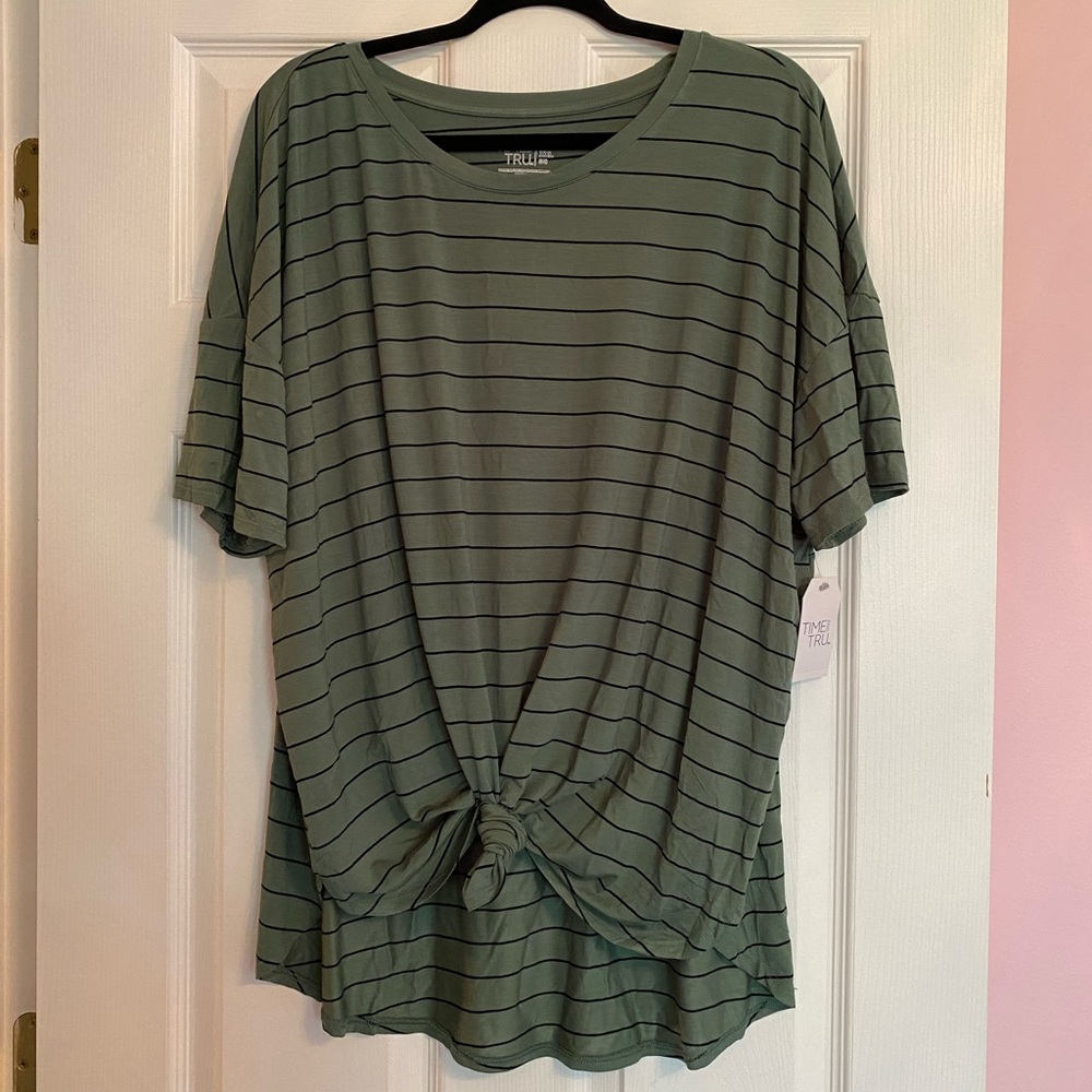 Green and Black Striped Shirt